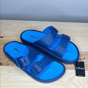 Revo Men's Navy Blue Buckle Sandals